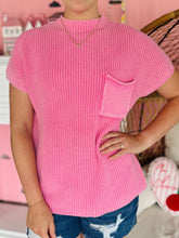 Pink Mineral Wash Short Sleeve Sweater