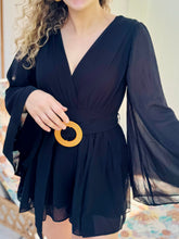 Black Belted Romper