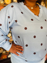 Light Blue Polka Dot Long Sleeve