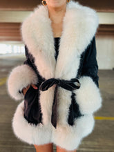 Grey Denim Fur Trim Coat