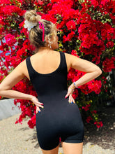 Ribbed Black Athletic Romper