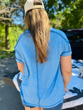 Soft Ocean Blue V-Neck Top
