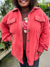 Plus Marsala Button Shacket