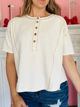 Ivory Short Sleeve Henley Top