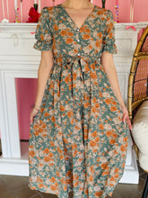 Green Floral Garden Party Dress