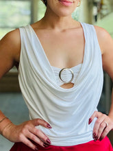 White Cowl Neck Top
