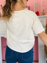 Ivory Short Sleeve Henley Top