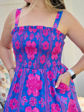 Blue & Pink Hibiscus Dress