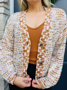 Speckled Button Up Cardigan