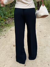 Black Wide Leg Lace Detail Pants