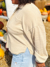 Khaki Collared Knit Long Sleeve