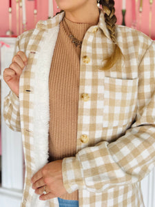 Plaid Fuzzy Lined Shacket
