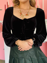 Black Velvet Long Sleeve Top
