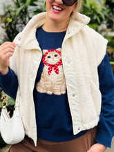 Ivory Sherpa Button Vest