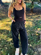 Black Athletic Jogger Jumpsuit
