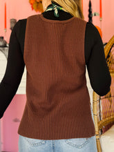 Brown Button Sweater Vest