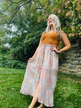 Neutral Floral Print Skirt