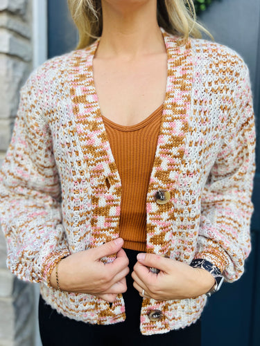 Speckled Button Up Cardigan
