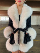 Grey Denim Fur Trim Coat