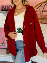 Soft Red Waffle Shacket