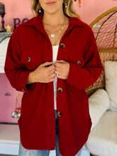 Soft Red Waffle Shacket