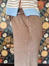 Mocha Acid Wash Wide Leg Sweatpants