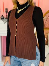 Brown Button Sweater Vest