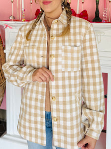 Plaid Fuzzy Lined Shacket