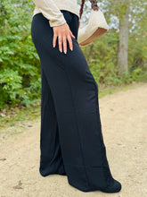 Black Wide Leg Lace Detail Pants