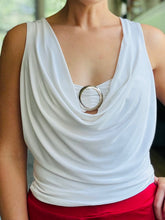 White Cowl Neck Top
