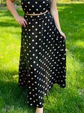 Black & Khaki Polka Dot Maxi Skirt