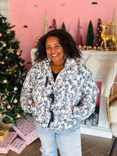 Toile Print Puffer Coat