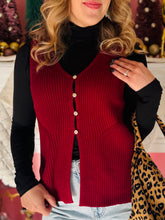 Cabernet Button Sweater Vest