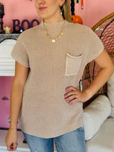 Ash Mocha Mock Neck Short Sleeve Sweater