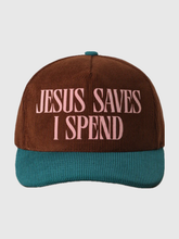 Jesus Saves I Spend Corduroy Trucker Hat