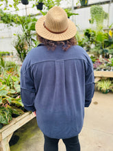 Plus Navy Button Shacket