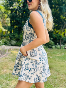 Toile Print Button Down Dress