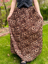 Leopard Pleated Maxi Skirt