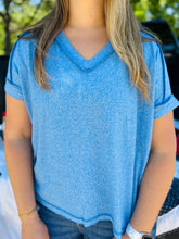 Soft Ocean Blue V-Neck Top