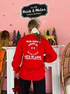 Red Dear Person Crewneck