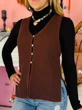 Brown Button Sweater Vest