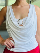 White Cowl Neck Top