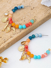 Nautical Charm Beaded Hoop Earrings