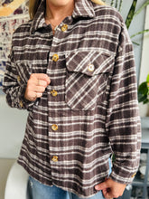 Brown Plaid Oversized Flannel Shacket