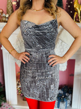 Silver Sequin Holiday Dress