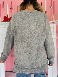 Charcoal Acid Wash Crewneck