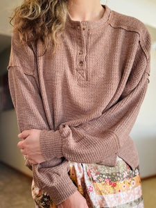 Brown Button Long Sleeve