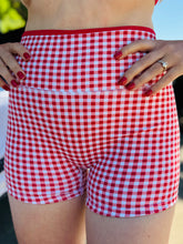 Red Gingham Biker Shorts