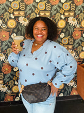 Light Blue Polka Dot Long Sleeve