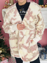 Light Camo Print Fluffy Cardigan